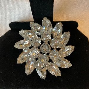 ALBERT WEISS CLEAR RHINESTONE BROOCH